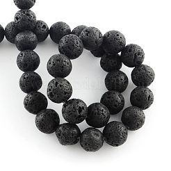 Natural Lava Rock Gemstone Round Bead Strands&nbsp;X-G-R285-8mm-06