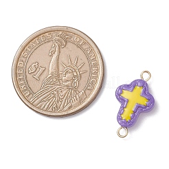 10Pcs 10 Colors Handmade Lampwork Enamel Religion Cross Links Connector Charms&nbsp;PALLOY-JF04302