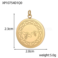304 Stainless Steel Pendants&nbsp;STAS-OY010-92G