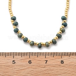 Brass Miyuki Seed Beaded Necklaces for Women&nbsp;NJEW-B126-01G