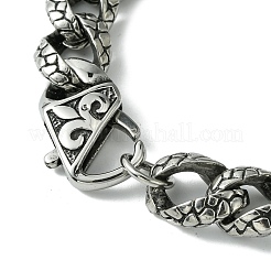 304 Stainless Steel Snake Skin Twisted Chain Bracelets for Women Men&nbsp;BJEW-C063-12AS
