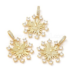 Brass Micro Pave Cubic Zirconia Pendants&nbsp;KK-M246-14G