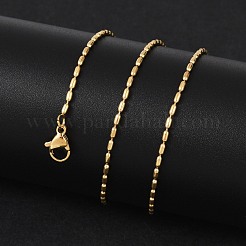 Ion Plating(IP) 304 Stainless Steel Oval Ball Chain Necklace for Men Women&nbsp;X-NJEW-M200-09G
