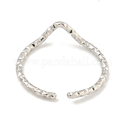 Non-Tarnish 304 Stainless Steel V-shape Open Cuff Ring for Women&nbsp;RJEW-A043-30P