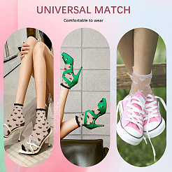 6 Pairs 2 Colors Nylon Glass Silk Socks for Women Girls&nbsp;AJEW-CN0004-32