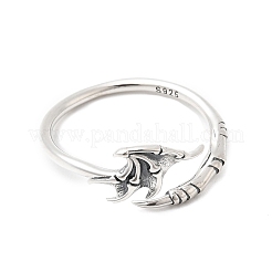 925 Sterling Silver Cuff Rings&nbsp;RJEW-P171-03AS