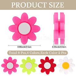 8Pcs 4 Colors Flower Silicone Tennis Racquet Dampener&nbsp;AJEW-CN0005-02