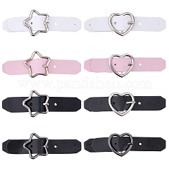 16Pcs 8 Styles Star/Heart-shaped PU Leather Buckles&nbsp;AJEW-CL0001-70