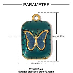 304 Stainless Steel Enamel Pendants&nbsp;STAS-OY006-25G