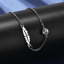 201 Stainless Steel Cable Chain Bracelets&nbsp;BJEW-H205-01E-P