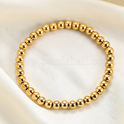 6MM Adjustable 304 Stainless Steel Round Beaded Stretch Bracelets for Women&nbsp;UQ9222-1