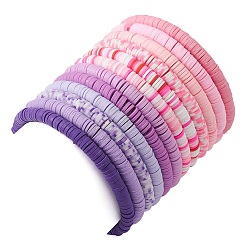 12Pcs 12 Color Polymer Clay Heishi Surfer Stretch Bracelets Set with Plastic Beaded&nbsp;BJEW-JB09548