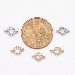 Flower Brass Micro Pave Cubic Zirconia Links&nbsp;X-ZIRC-L054-09-NR