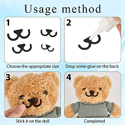 400Pcs 4 Styles Felt Craft Doll Mouth&nbsp;DIY-GF0013-63