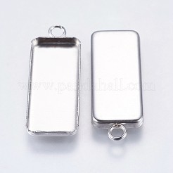 Tarnish Resistant 304 Stainless Steel Pendant Cabochon Settings&nbsp;X-STAS-I069-36