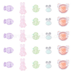 100Pcs 5 Styles Animals Transparent Acrylic Beads&nbsp;OACR-TA0005-02