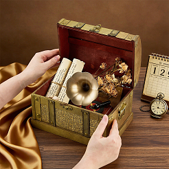 Retro Wood Jewelry Set Storage Organizer Boxes with Clasps&nbsp;CON-WH0115-96B