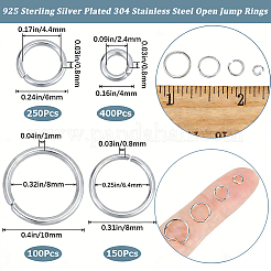 900Pcs 4 Styles 304 Stainless Steel Jump Rings&nbsp;STAS-BBC0010-64S