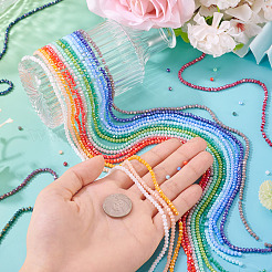 17 Strands 17 Colors Electroplate Glass Beads Strands&nbsp;EGLA-TA0013-40