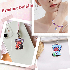 36Pcs 9 Colors Printed Alloy Enamel Pendants&nbsp;ENAM-SC0005-42