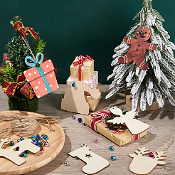 DIY Christmas Unfinished Wood Pendant Decorations Kits&nbsp;WOOD-SC0001-88
