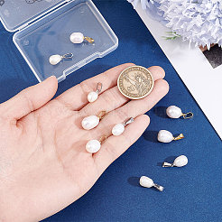 10Pcs 2 Styles Natural Cultured Freshwater Pearl Rice Pendants&nbsp;PALLOY-BBC00006