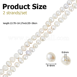2 Strands Natural Cultured Freshwater Pearl Beads Strands&nbsp;PEAR-HS0001-36