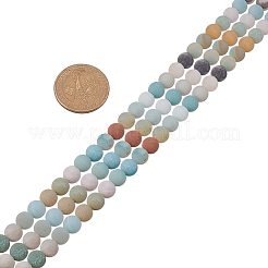 Frosted Natural Flower Amazonite Bead Strands&nbsp;G-PH0028-8mm-03
