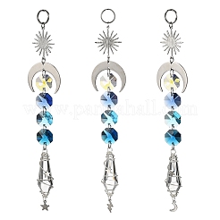 Wire Wrapped Bullet Glas Pendant Decoration&nbsp;HJEW-JM03122-02
