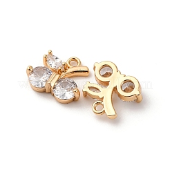 Brass Micro Pave Cubic Zirconia Pendants&nbsp;KK-Z112-10G