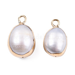 Electroplate Natural Baroque Pearl Keshi Pearl Pendants&nbsp;PEAR-N021-11
