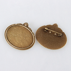 Vintage Alloy Brooch Cabochon Bezel Settings&nbsp;PALLOY-N0085-08M
