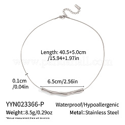 304 Stainless Steel Twisted Curved Bar Pendant Necklaces for Women&nbsp;SJ7114-2