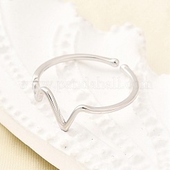 ECG 925 Sterling Silver Cuff Rings for Women&nbsp;RJEW-S631-04P