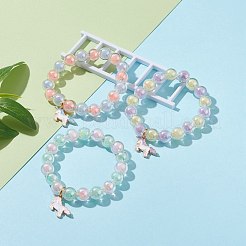 Transparent Acrylic Bead in Bead Stretch Bracelet Sets for Kids&nbsp;BJEW-JB06509