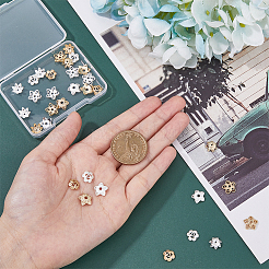 32Pcs 8 Style Brass Bead Cap&nbsp;KK-FH0006-60