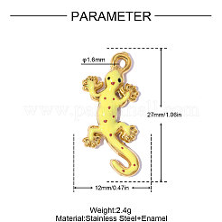 304 Stainless Steel with Yellow Enamel Pendants&nbsp;SA-OY001-25G