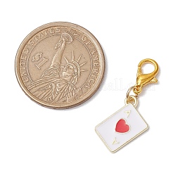 Playing Card Alloy Enamel Pendant Decoration&nbsp;HJEW-JM02607