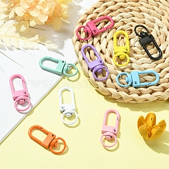 10Pcs 10 Colors Spray Painted Eco-Friendly Alloy Swivel Snap Hooks Clasps&nbsp;FIND-YW0003-04