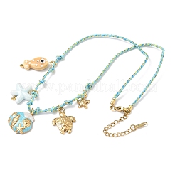 Ocean Theme Starfish Fish Turtle Shell Shape 304 Stainless Steel Pendant Necklaces&nbsp;NJEW-D344-03G