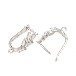 Brass Micro Pave Cubic Zirconia Hoop Earring Findings&nbsp;CU-CBAB5B4-06P