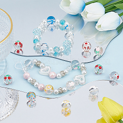 32Pcs 8 Colors Transparent Handmade Lampwork Beads&nbsp;LAMP-SC0001-37