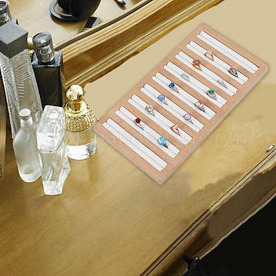 9-Slot Bamboo Ring Organizer Display Trays&nbsp;EDIS-WH0016-044A-1