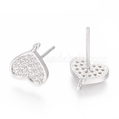 Brass Stud Earring Findings&nbsp;ZIRC-O034-20P-1