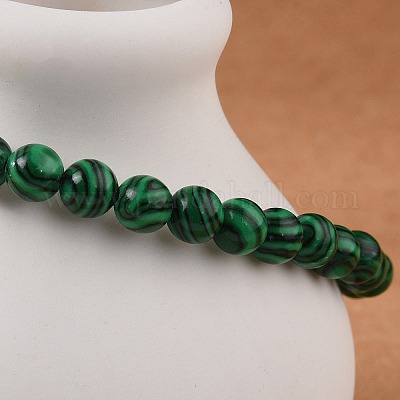 Synthetic Malachite(Dyed) Bead Stretch Bracelets&nbsp;BJEW-K212-A-031-1