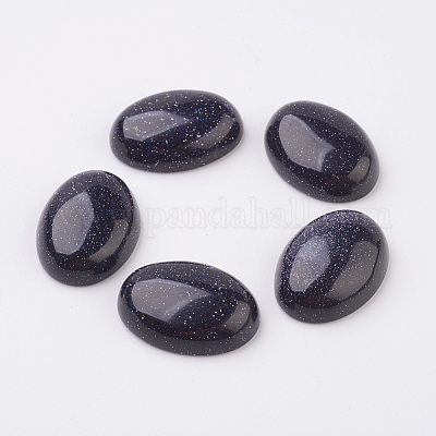 Synthetic Blue Goldstone Flat Back Cabochons&nbsp;G-G741-22x30mm-09-1
