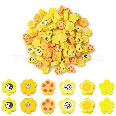 6 Styles Handmade Polymer Clay Beads&nbsp;CLAY-YW0001-95-1