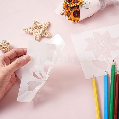 24 Sheets 24 Styles Plastic Drawing Stencil&nbsp;DIY-CW0001-13-1