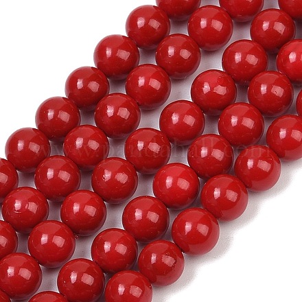 Shell Pearl Beads Strands BSHE-K015-6mm-01-1