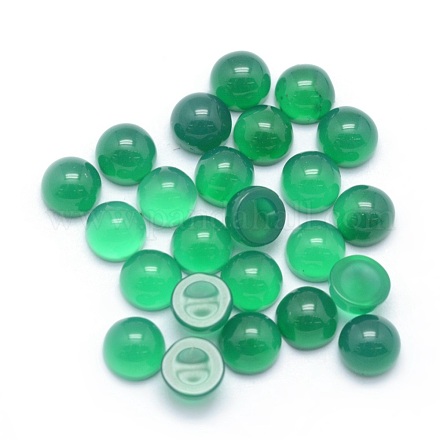 Natural Dyed & Heated Green Onyx Agate Cabochons&nbsp;G-P393-R05-4mm-1